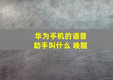 华为手机的语音助手叫什么 唤醒